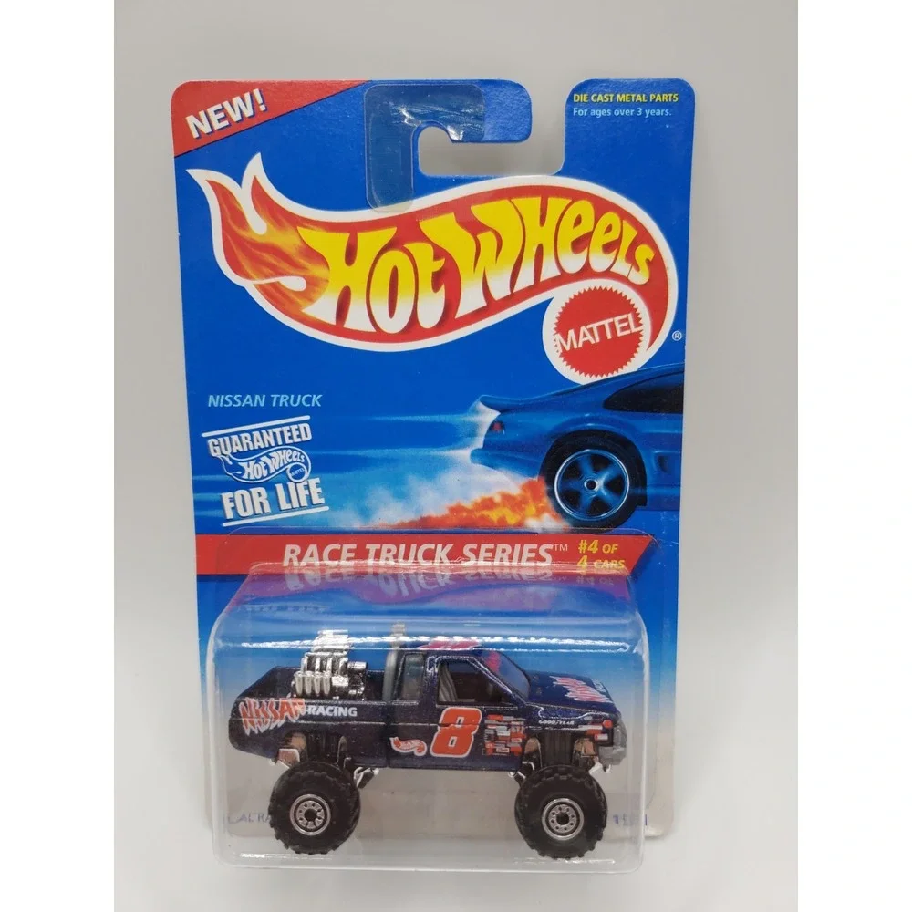 Hot Wheels 1996 Race Truck Series #383 Nissan 4x4 Truck Mtflk Blue w/ CTs Tires